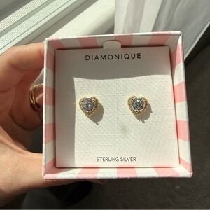 Gold-Tone Heart Stud Earrings